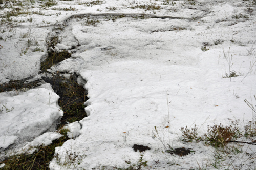 hail storm at Yellowstone National Park